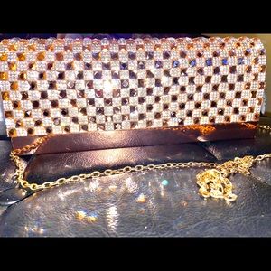 Rose gold clutch purse